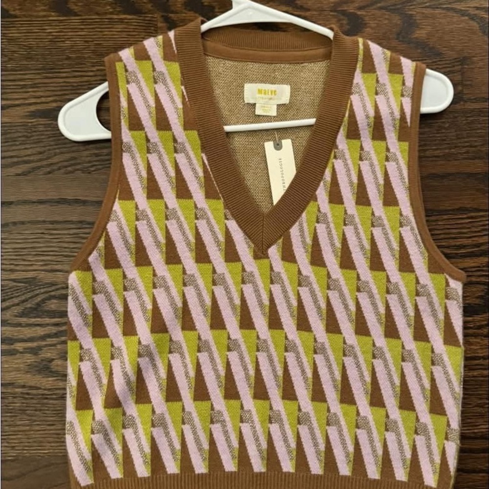 Maeve Anthropologie Geometric Knit Vest